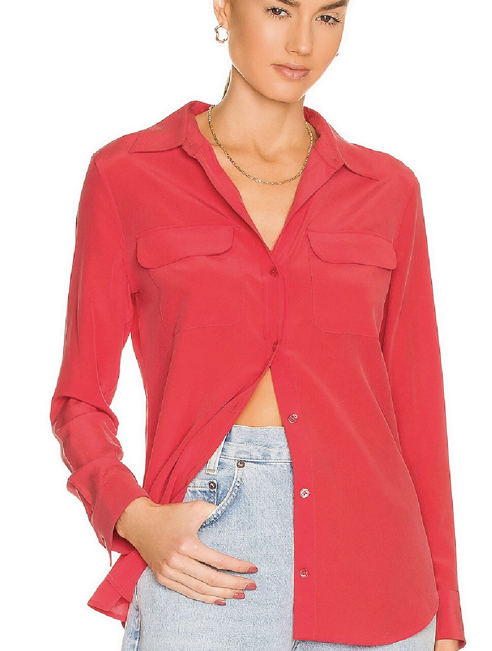 Slim Signature Blouse HIBISCUS