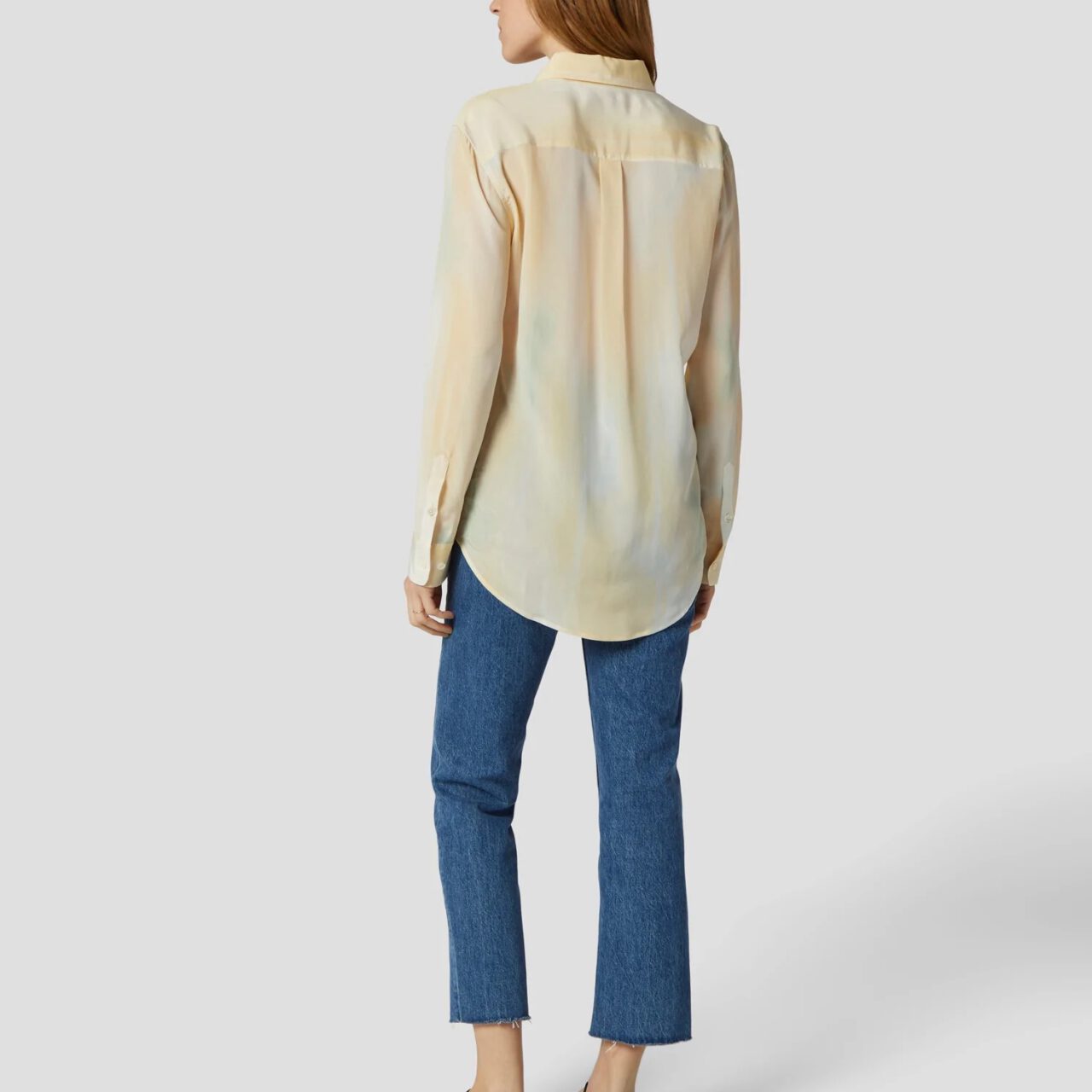 Signature Silk Satin Shirt Yellow multi