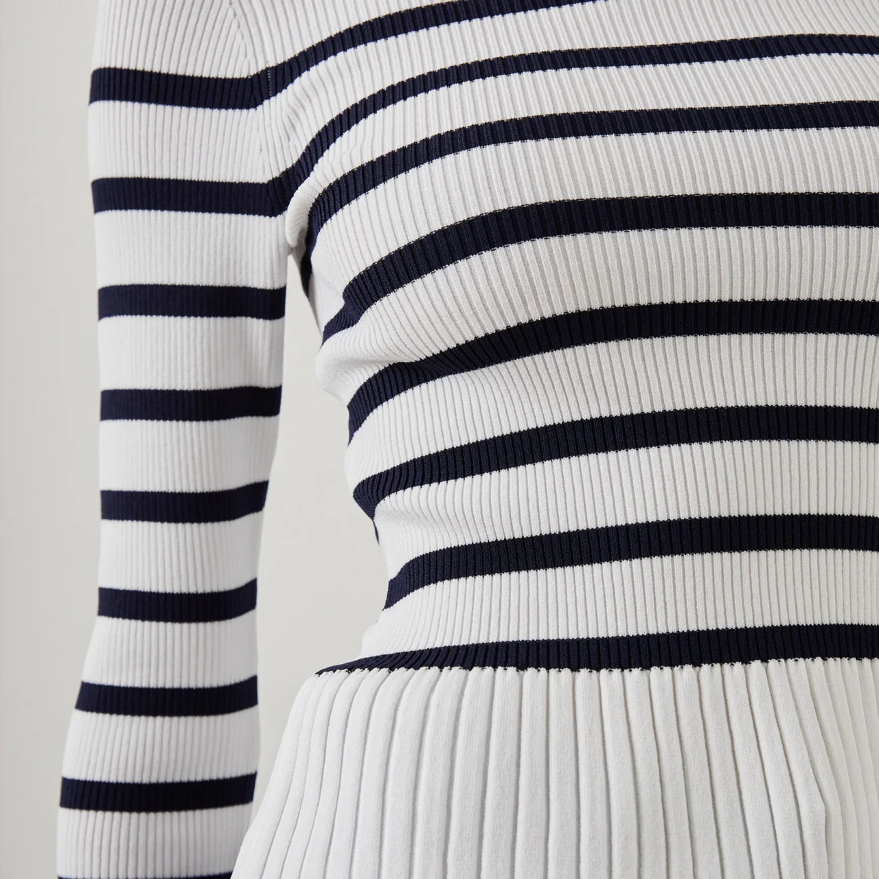 Gemma Sweater Ivory Navy Stripe