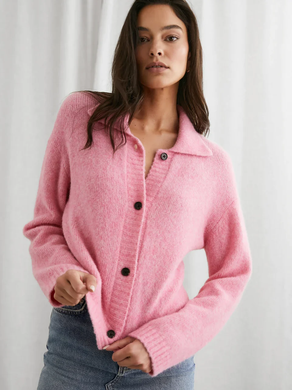 Amber Sweater Heather Fuschia