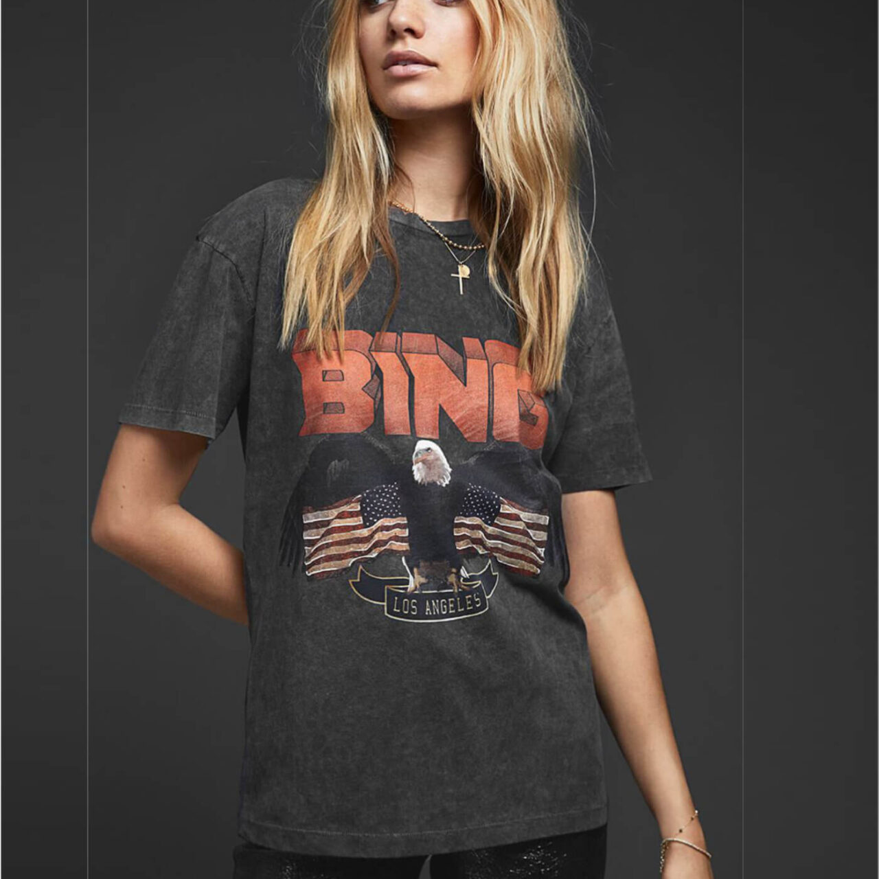 Anine Bing Vintage-Look Bing Tee