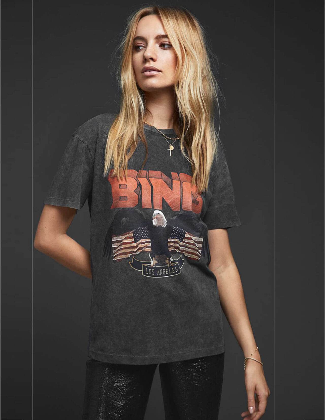 Anine Bing Vintage-Look Bing Tee