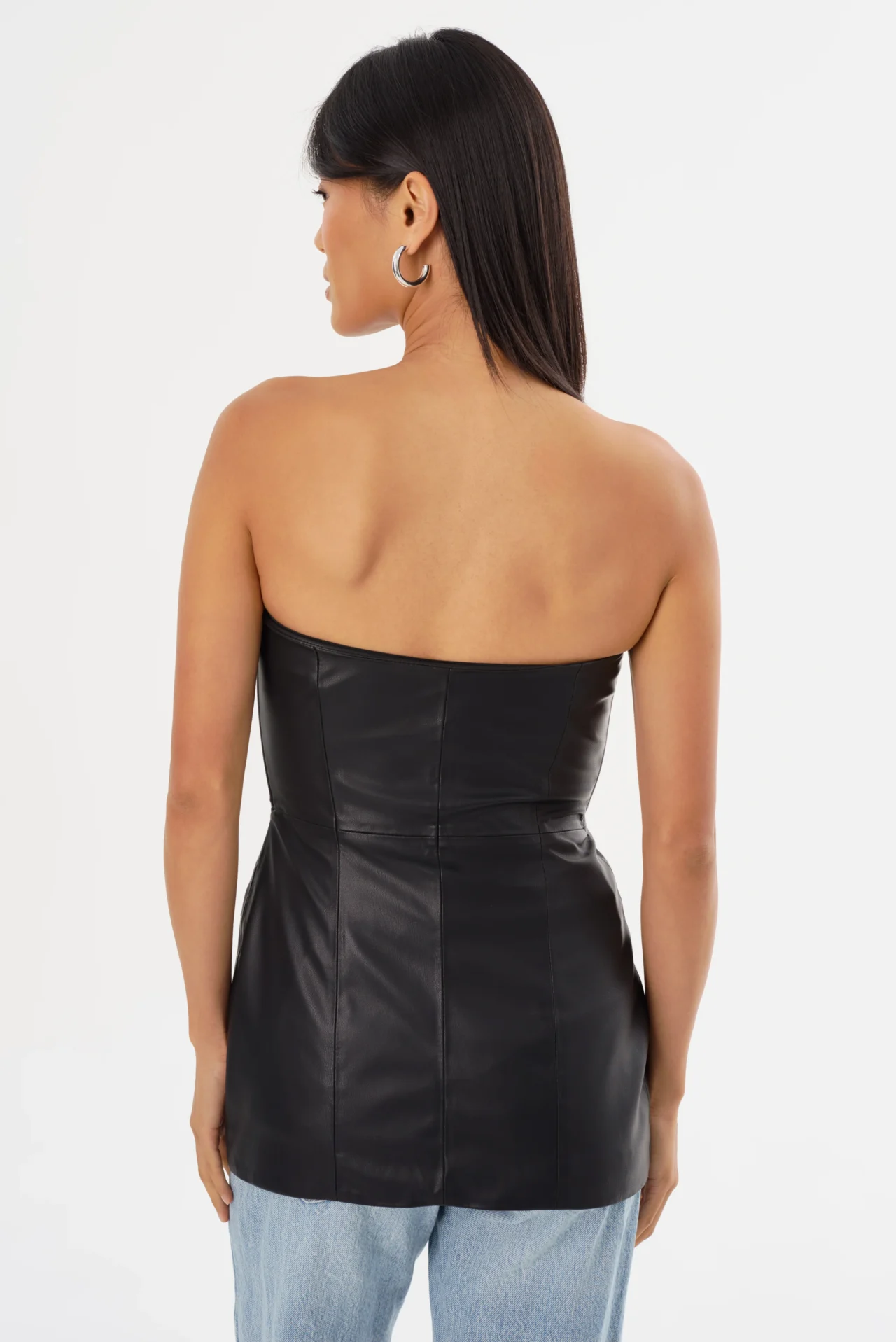 AVANI | FAUX LEATHER BUSTIER TOP