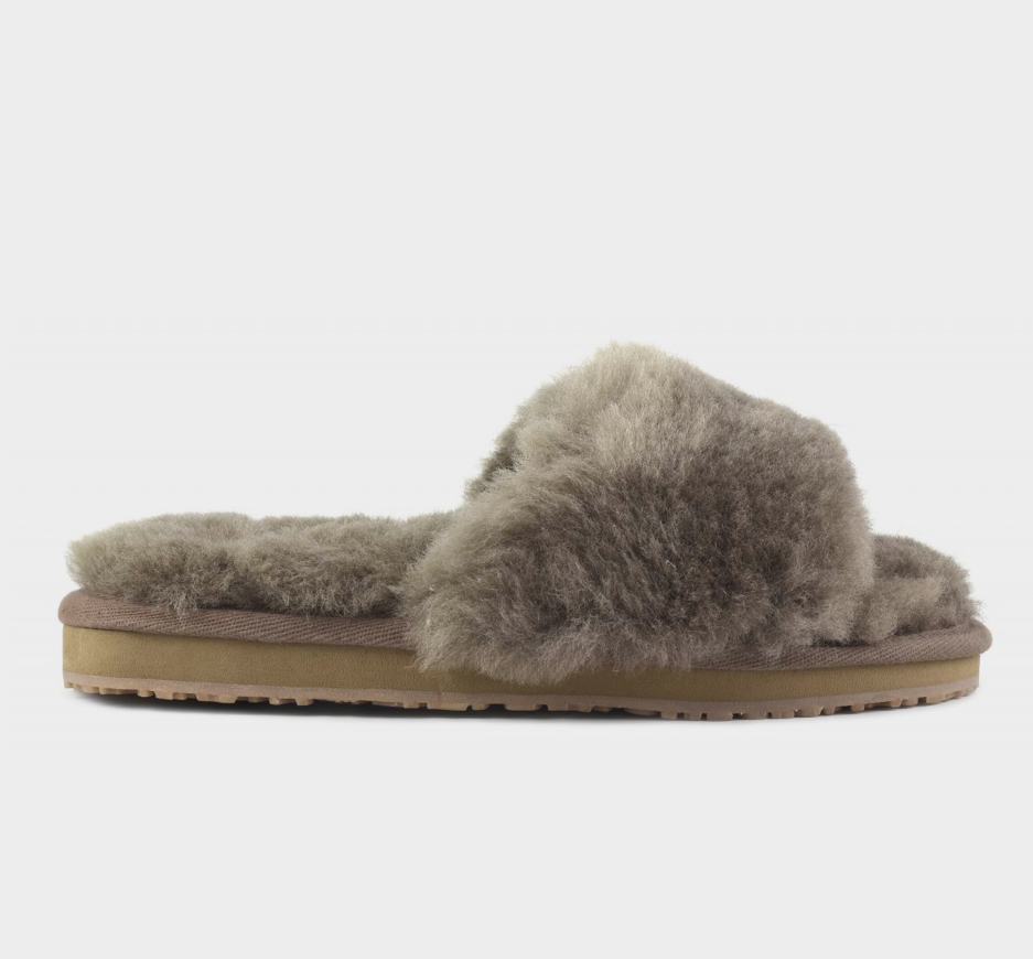 Sheepskin fur slide slipper Elephant grey