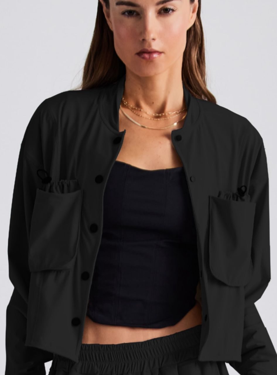 RAYA BOMBER JACKET - BLACK