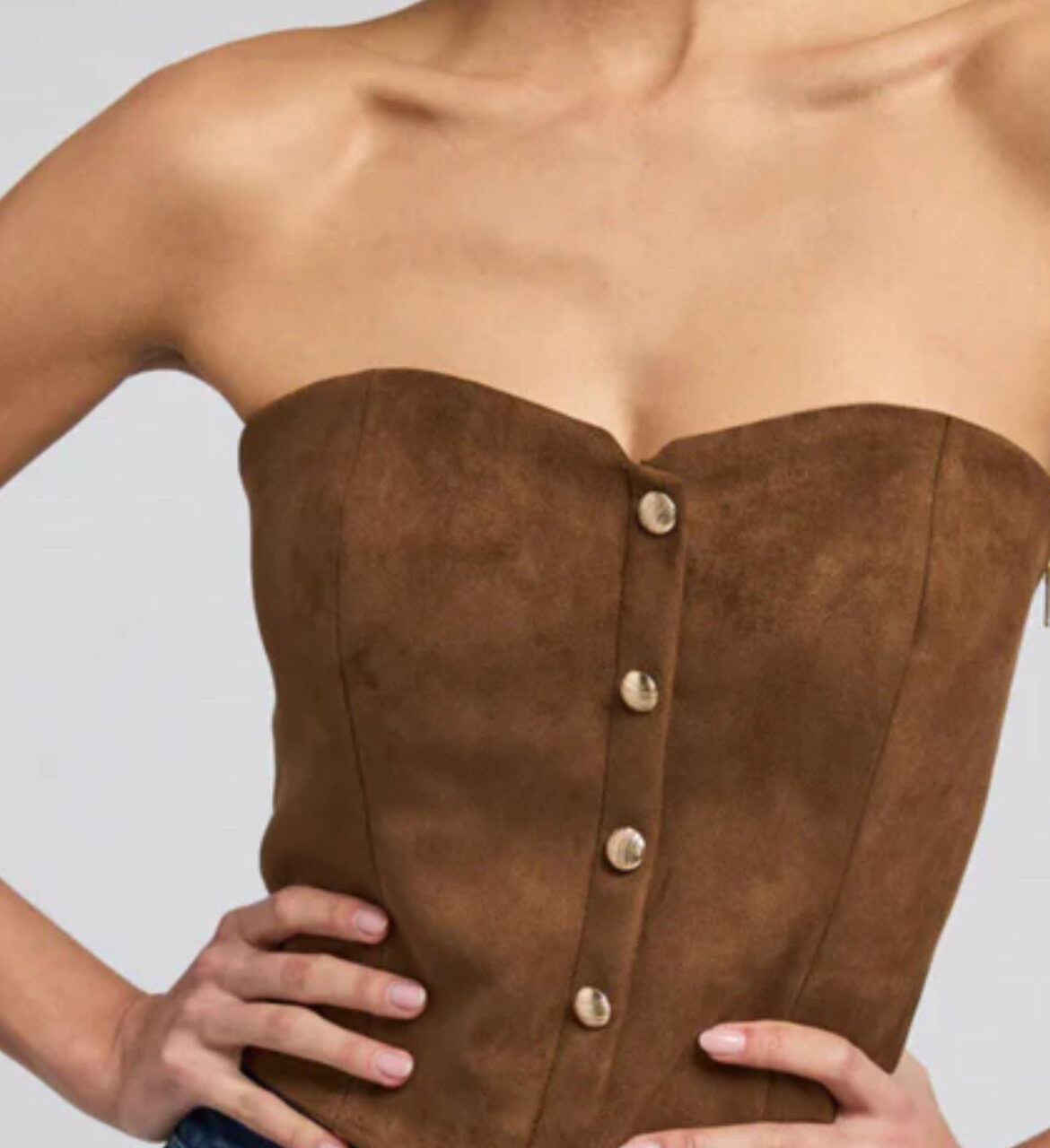 Brea vegan suede bustier