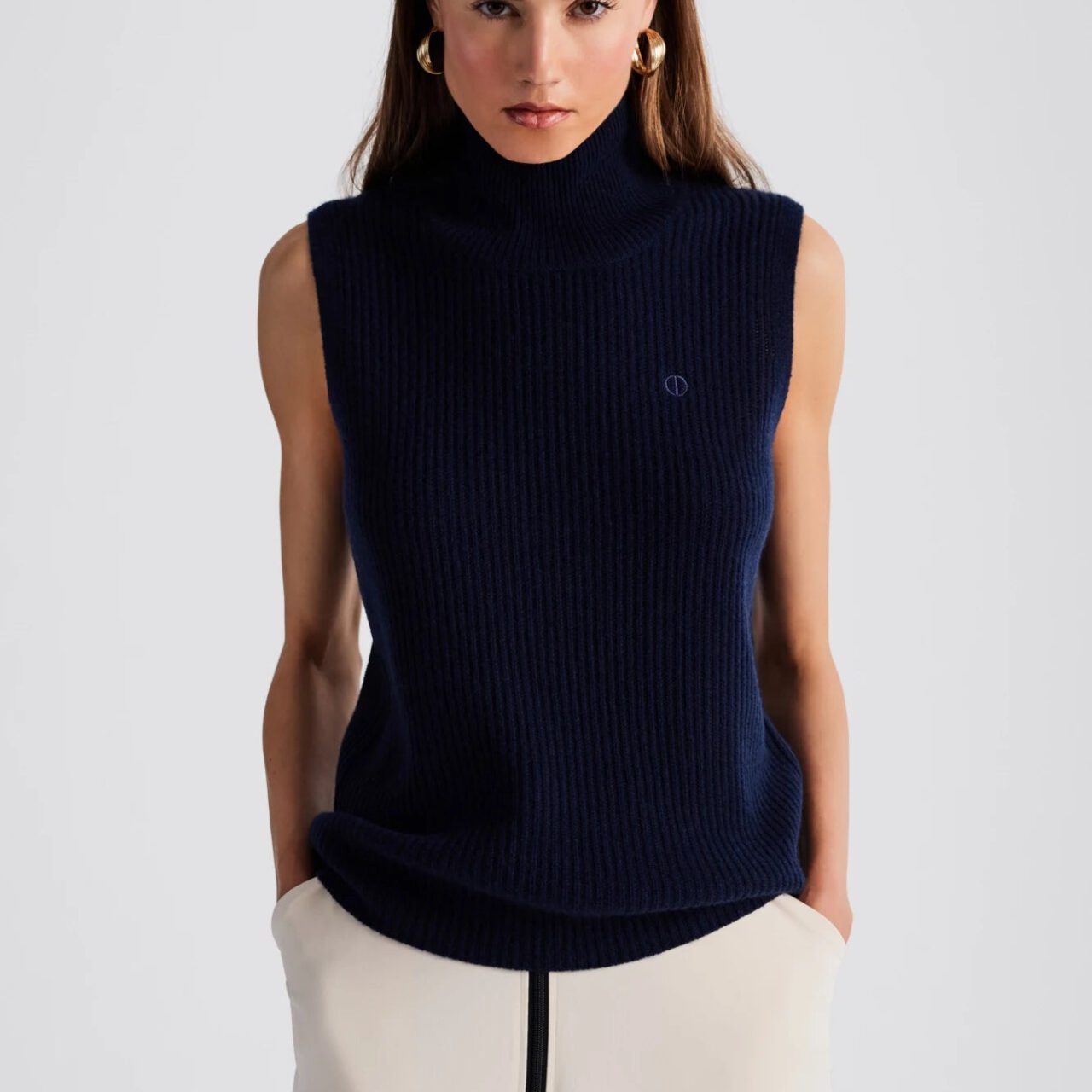 NOLA CASHMERE S/L TURTLENECK - NAVY