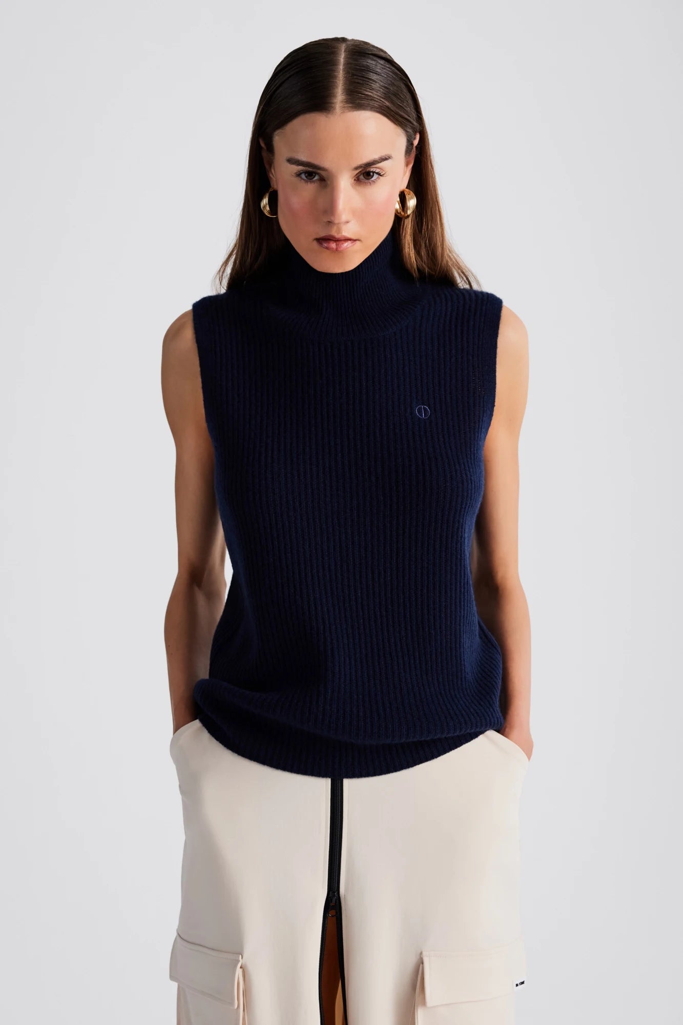 NOLA CASHMERE S/L TURTLENECK - NAVY