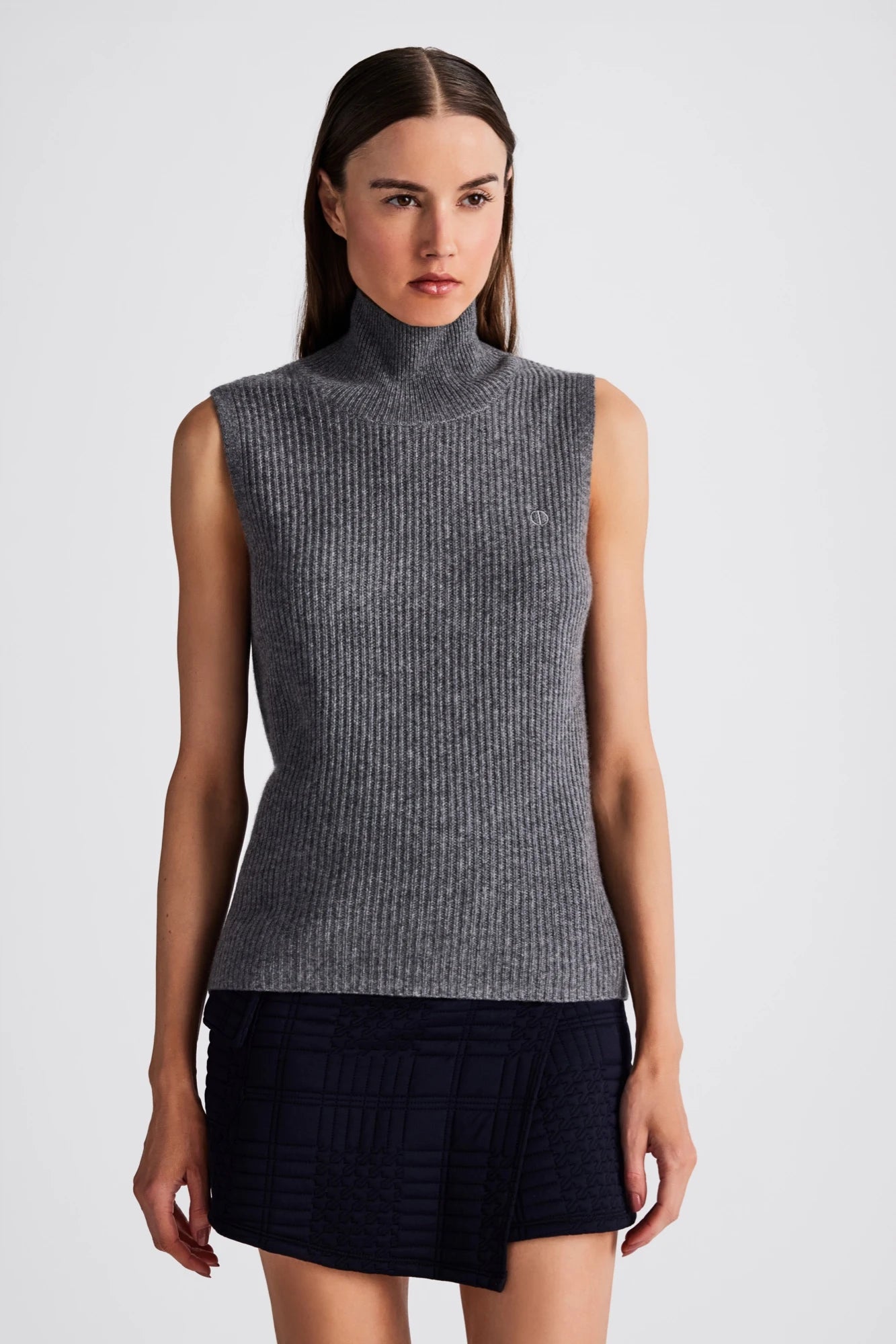 NOLA CASHMERE S/L TURTLENECK - THUNDER