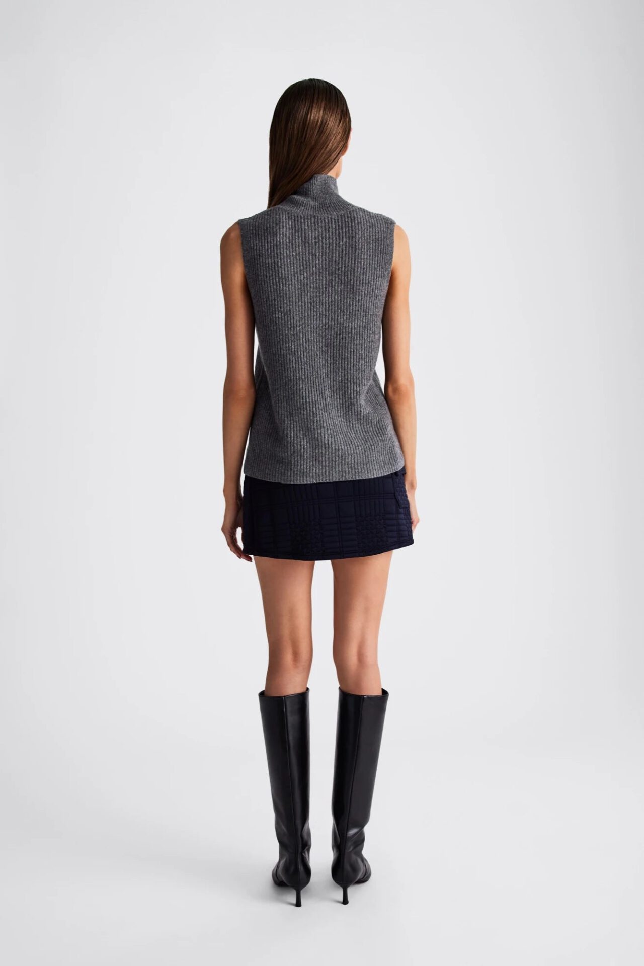 NOLA CASHMERE S/L TURTLENECK - THUNDER